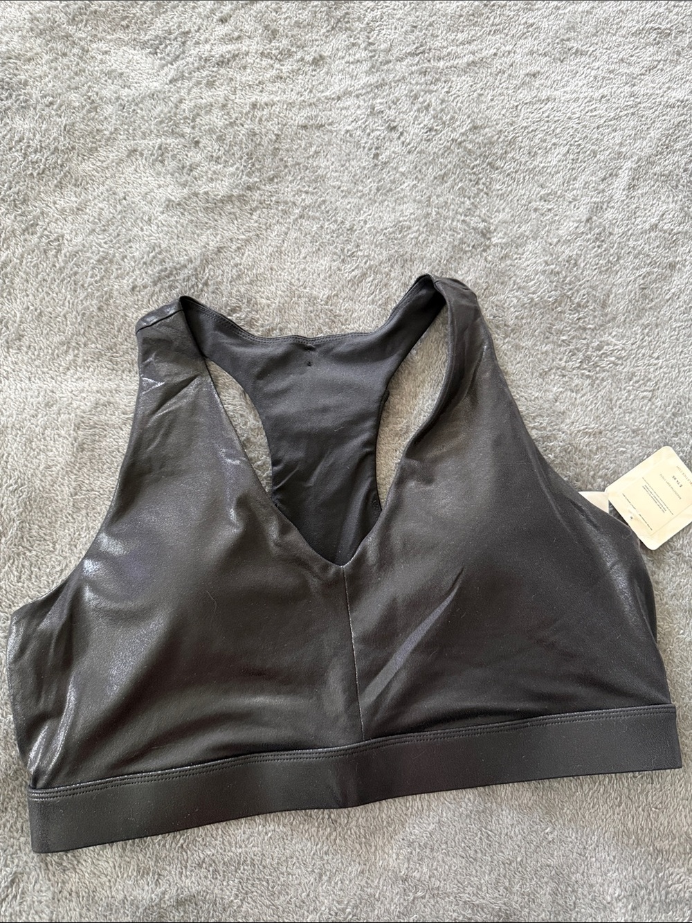 Fabletics Black V-Neck Racerback Sports Bra